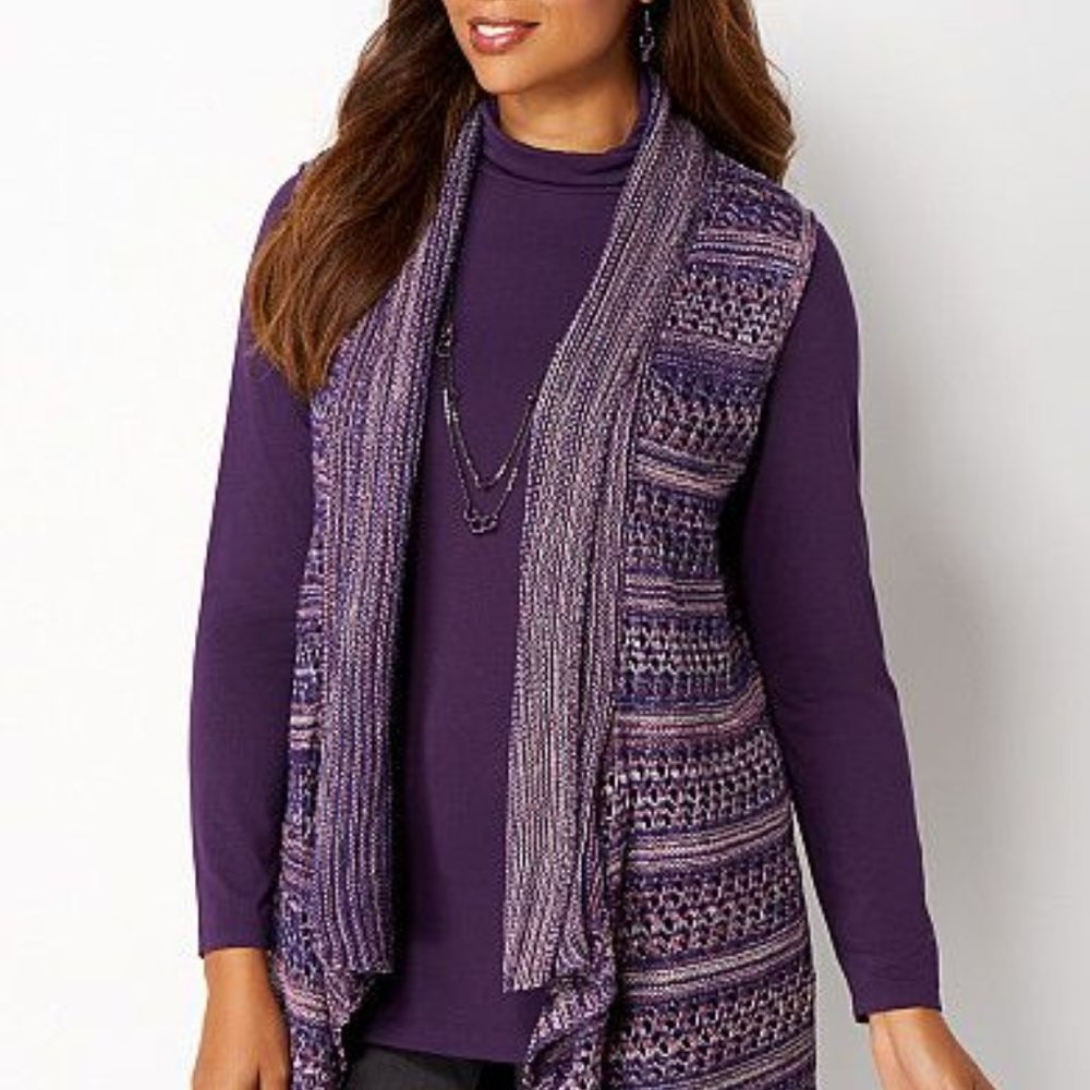 Christopher & Banks Marled Drape Vest